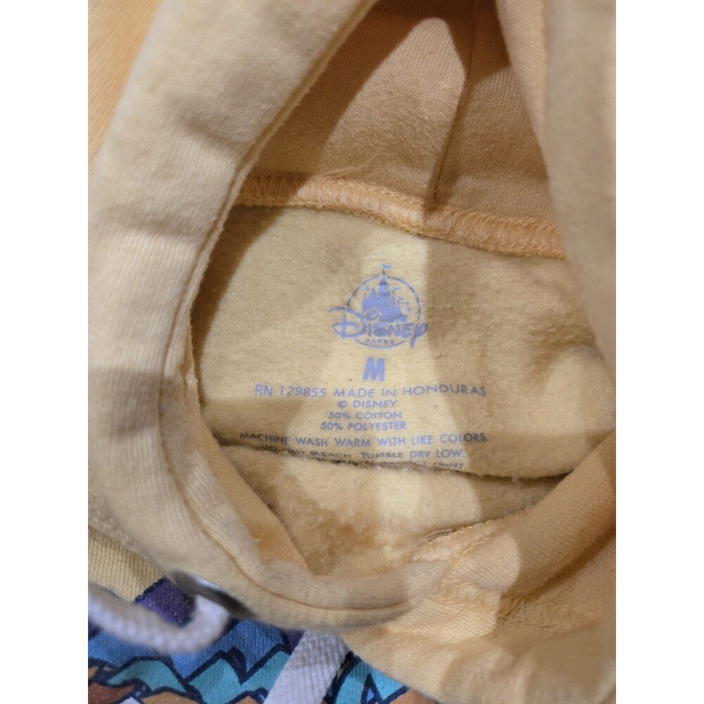 Disneyland Resort Graphic Hoodie Yellow Pullover Disney Parks Adult M Retro - Picture 3 of 4
